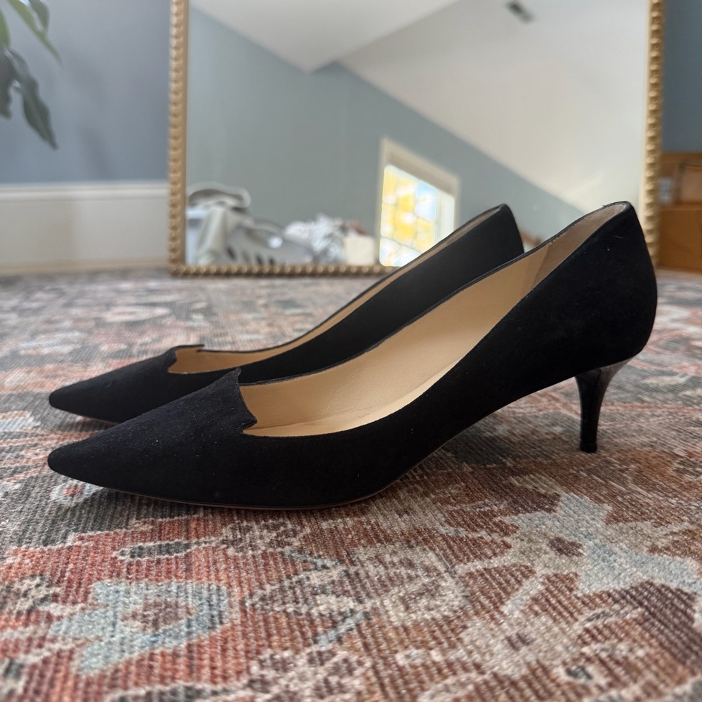Jimmy Choo Black Suede Kitten Heels